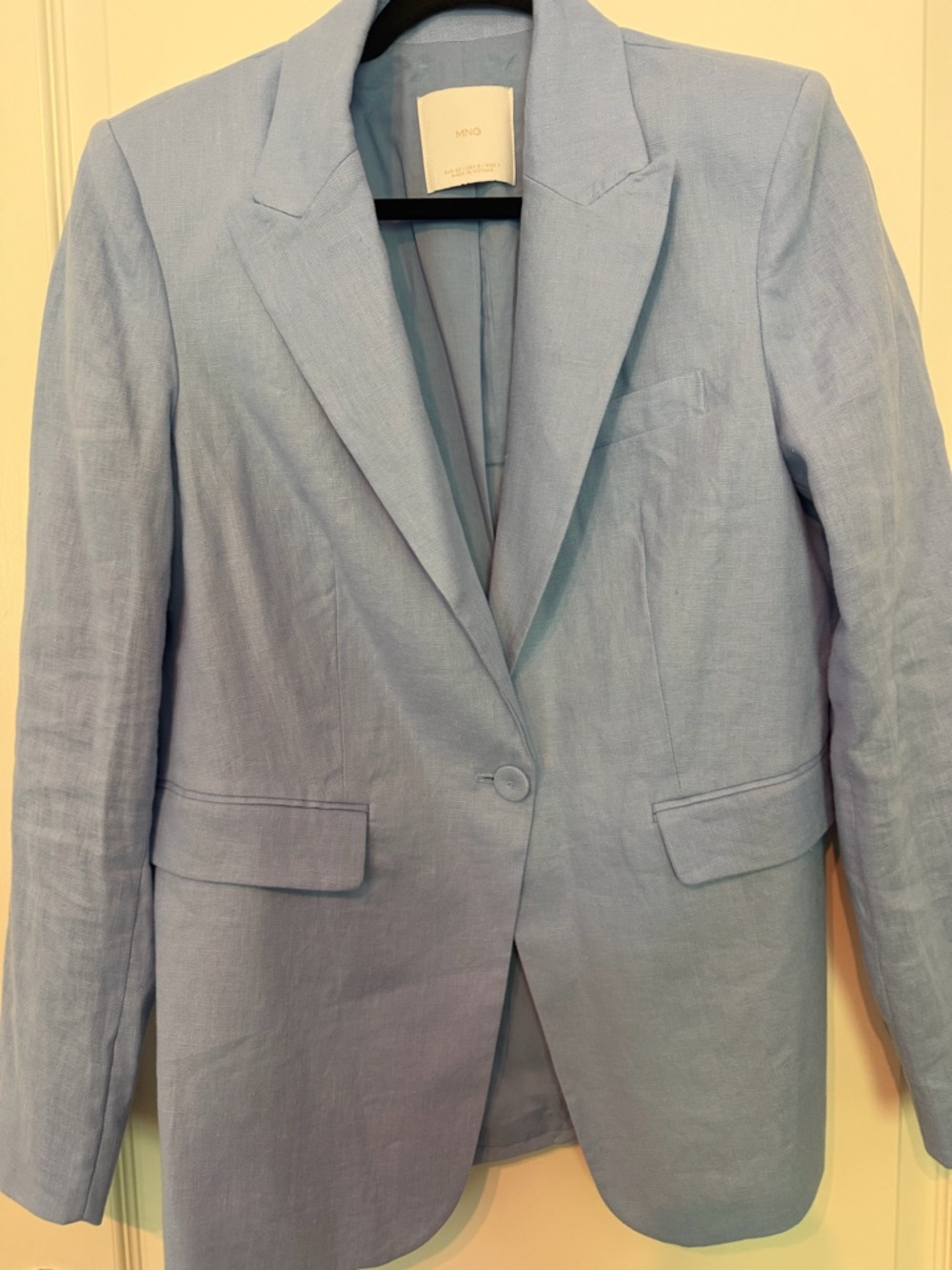 Mango Light Blue/Baby Blue Linen Blazer - Picture 2 of 4